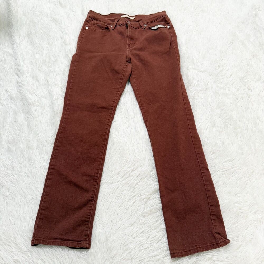 Women Levi's Classic Straight Leg Jeans Mid Rise in Rusty Brown Size 6 - Picture 3 of 10
